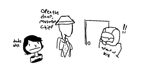 Pavel Hall Open the Door Master Cheif by SaltWaterFerret